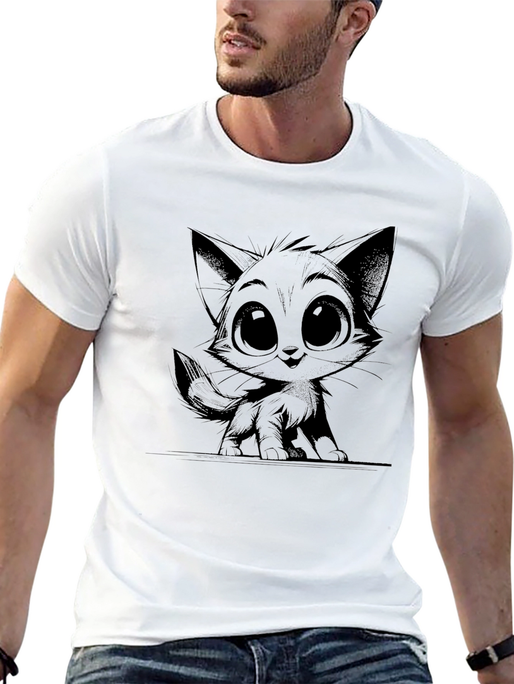 Black Cat Graphic Tee - Unisex Style