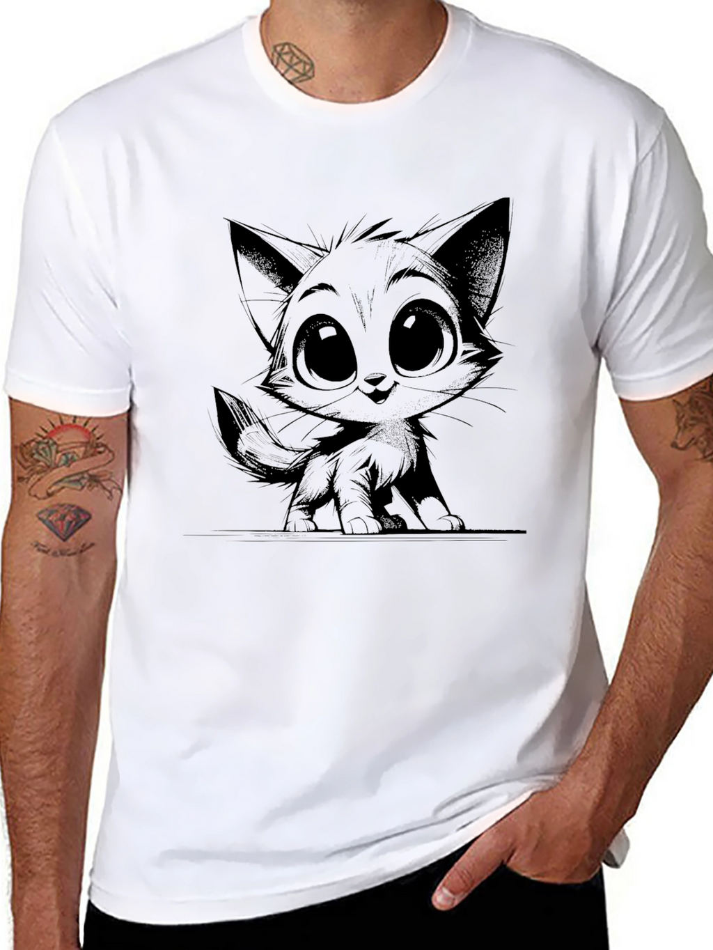 Black Cat Graphic Tee - Unisex Style