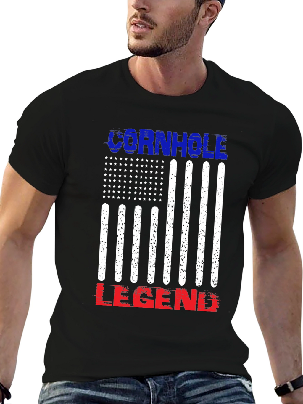 Cornhole Legend Patriotic Graphic Tee