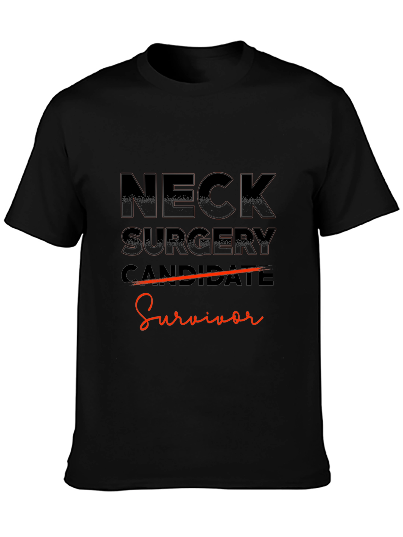 Neck Surgery Survivor Black T-Shirt
