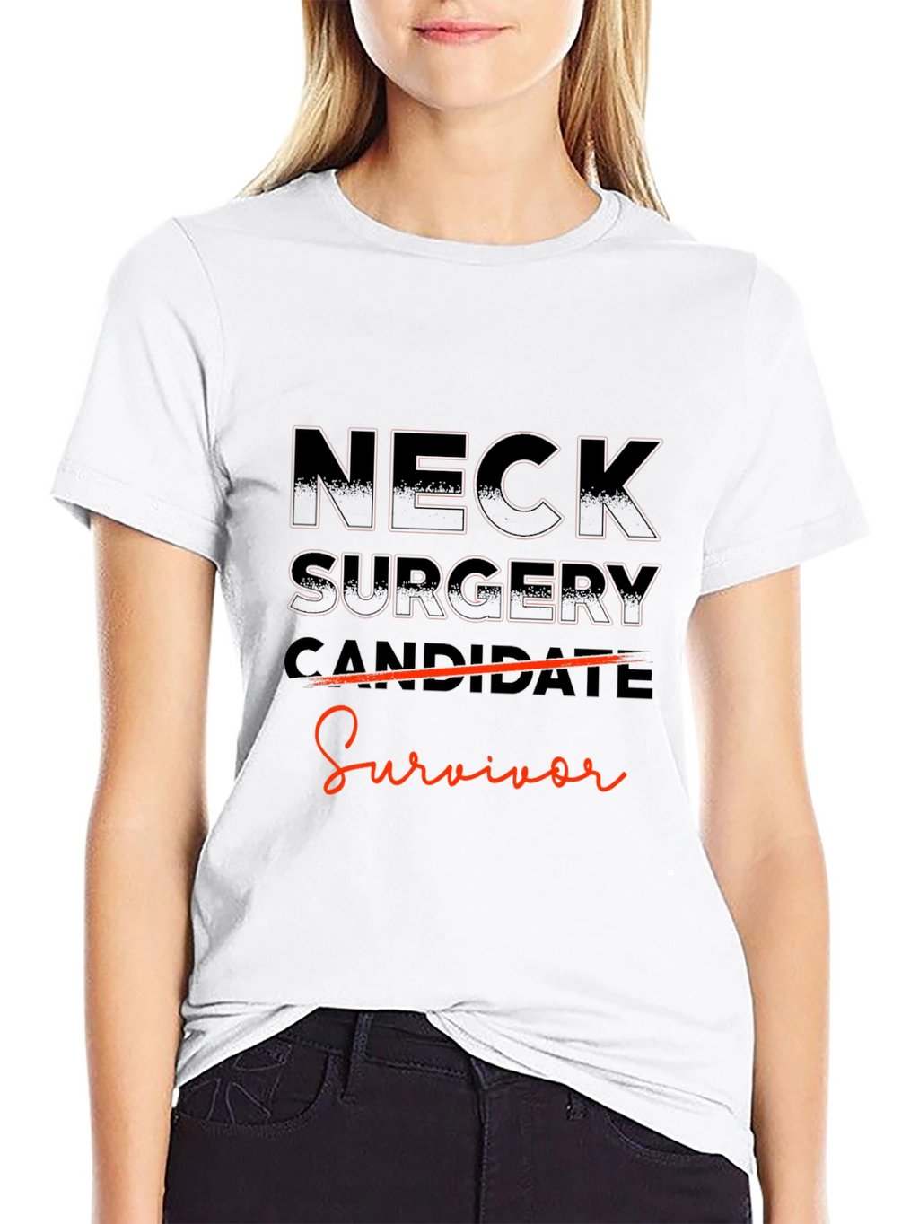 Neck Surgery Survivor Black T-Shirt