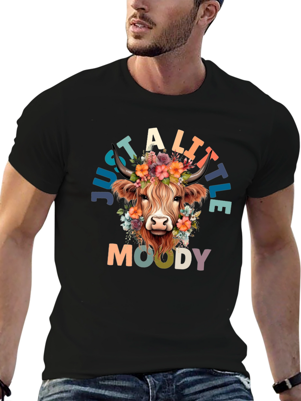 Just a Little Moody Cow Graphic Tee