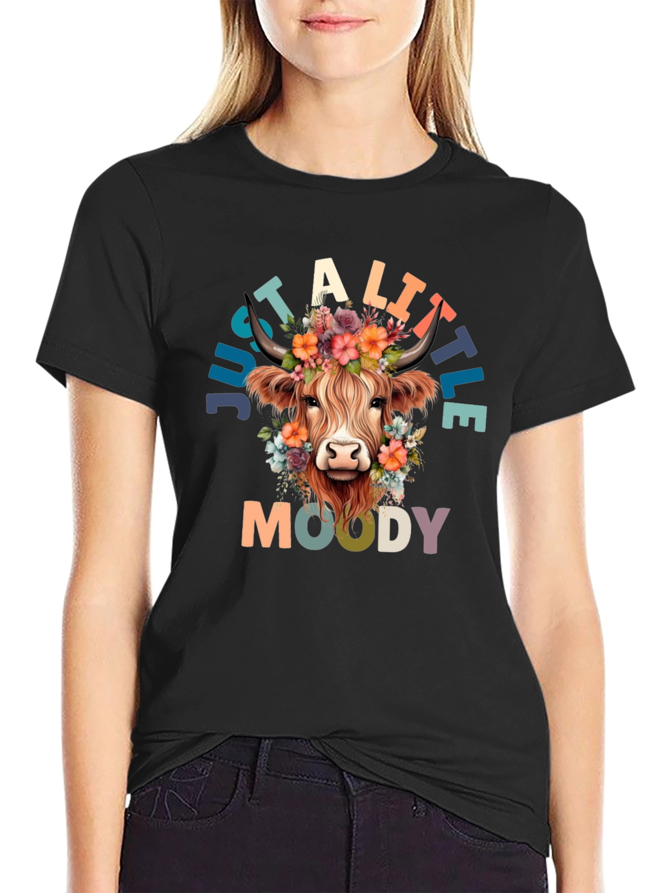 Just a Little Moody Cow Graphic Tee