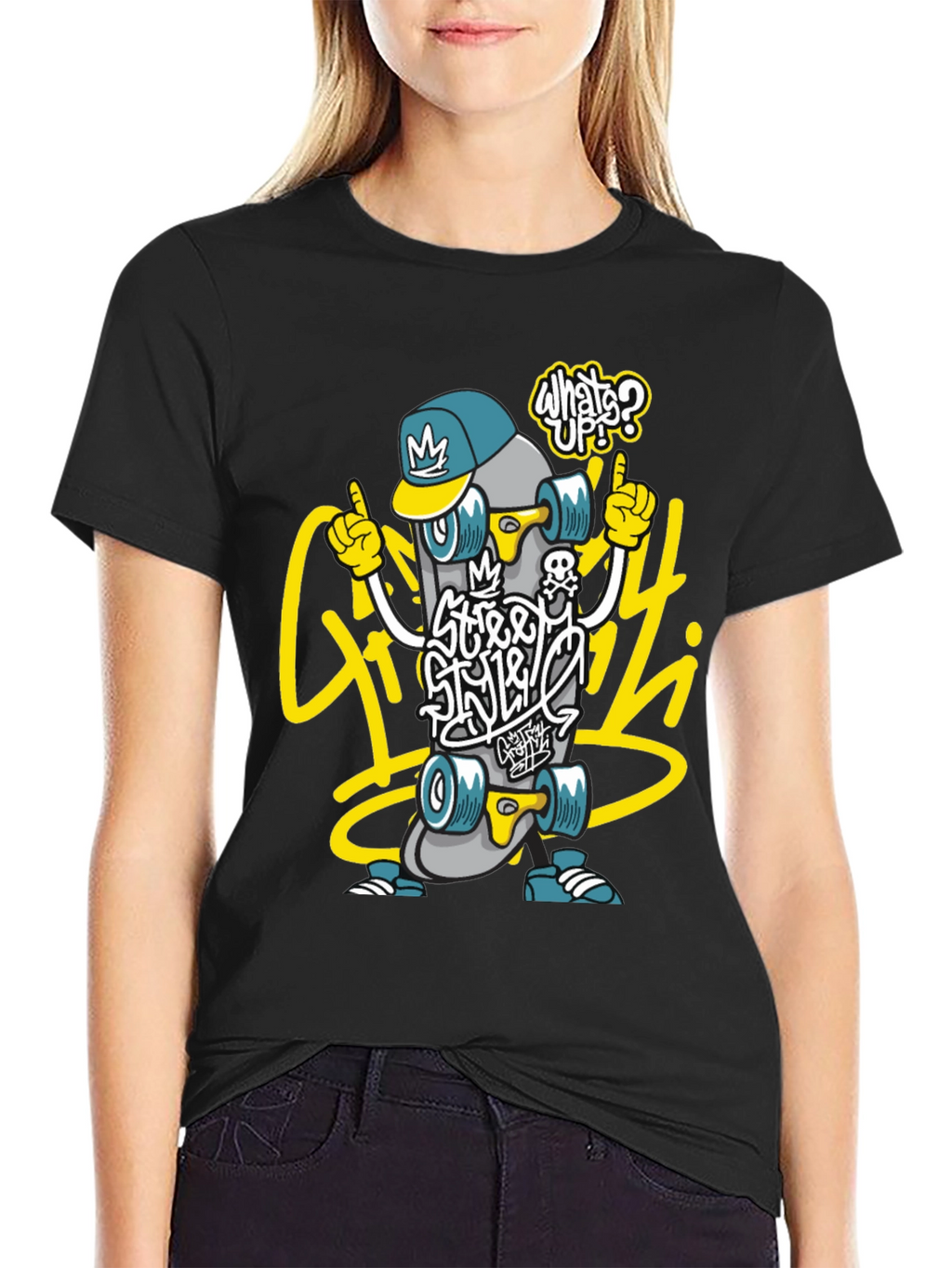 Street Style Skateboard Graphic Tee