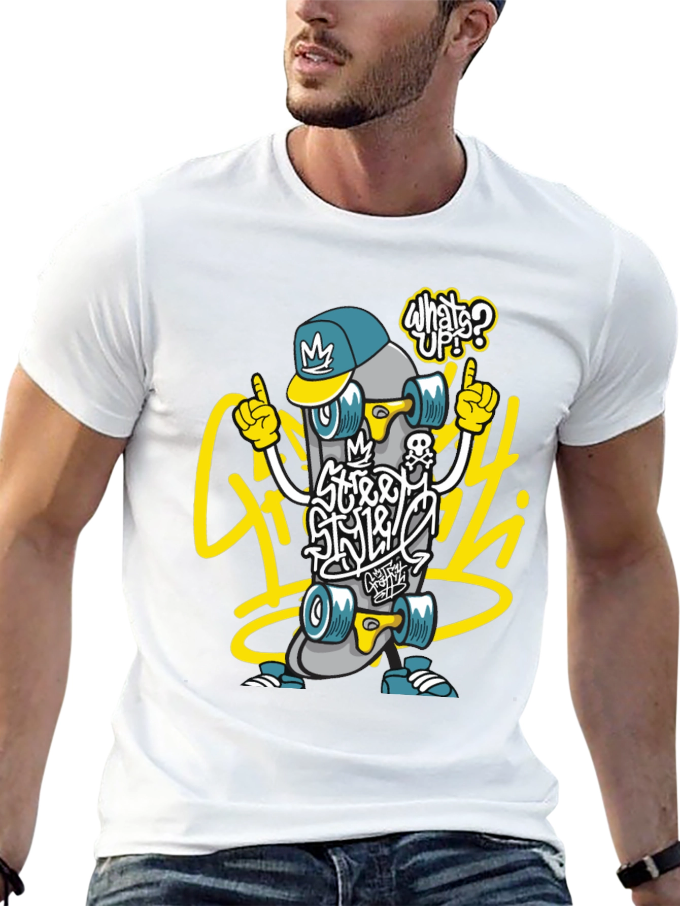 Street Style Skateboard Graphic Tee