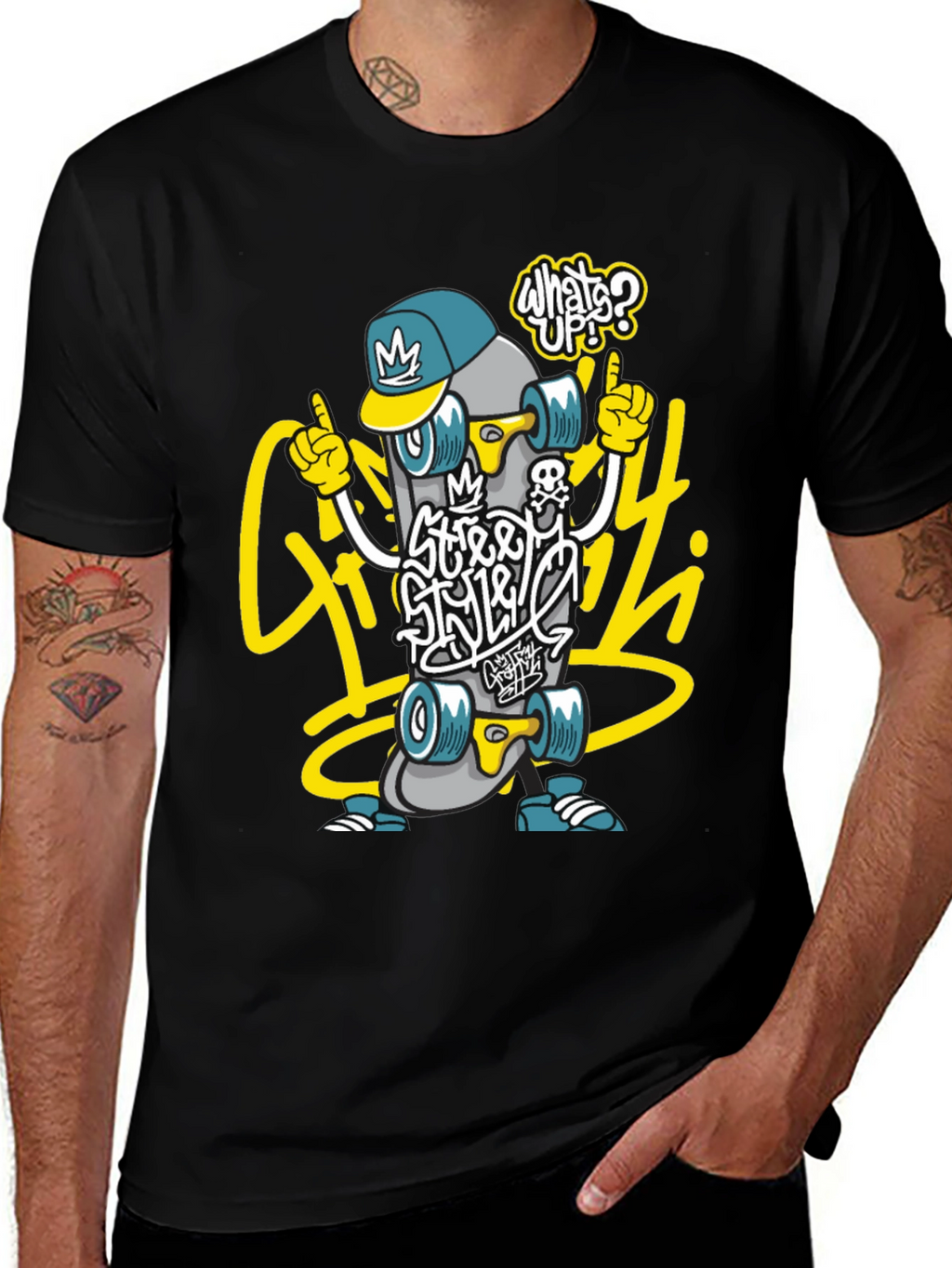 Street Style Skateboard Graphic Tee