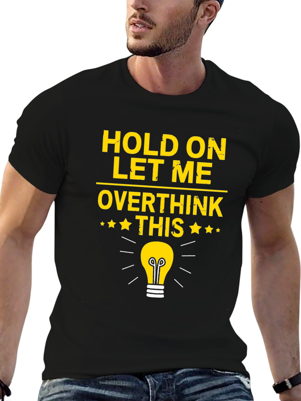 Overthink This T-Shirt - Light Bulb Graphic Tee