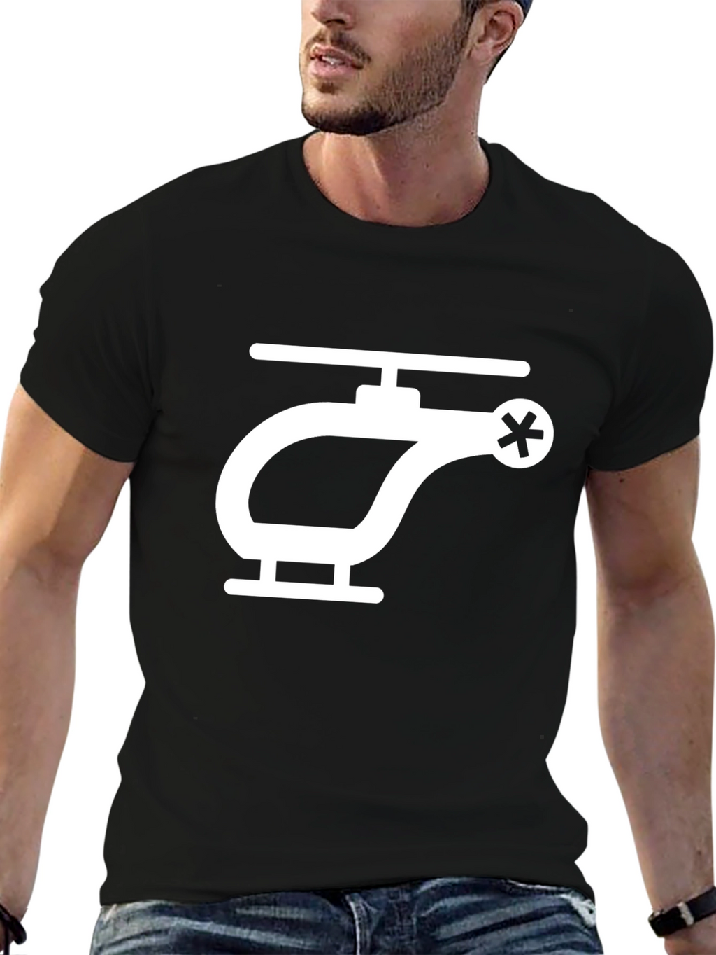 Helicopter Graphic Tee - Unique Design