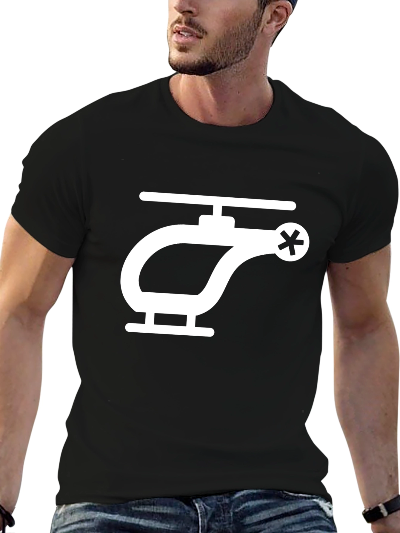 Helicopter Graphic Tee - Unique Design