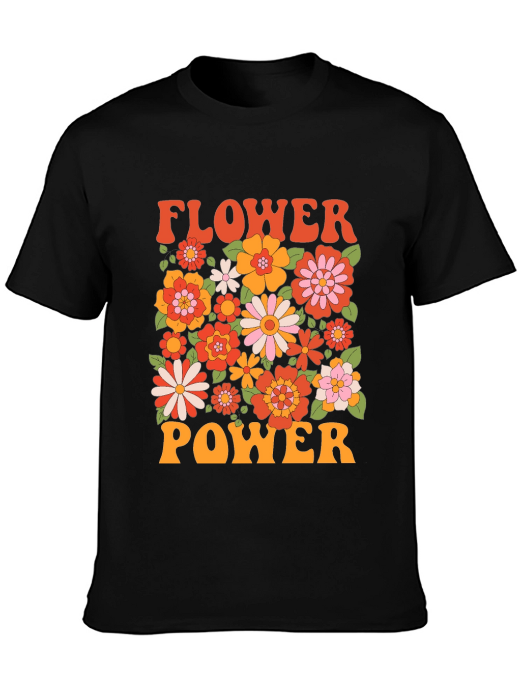 Retro Flower Power Graphic T-Shirt