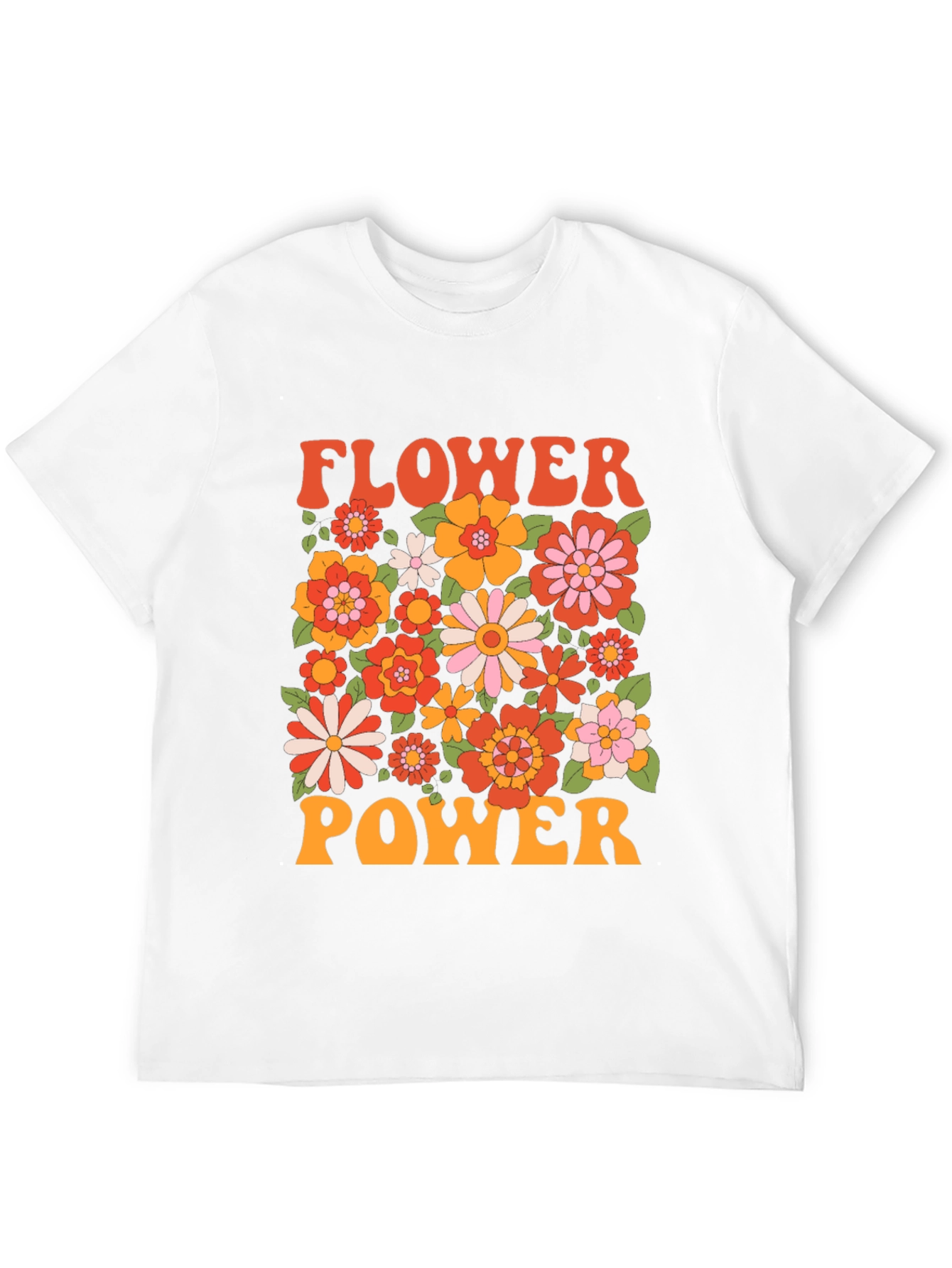 Retro Flower Power Graphic T-Shirt