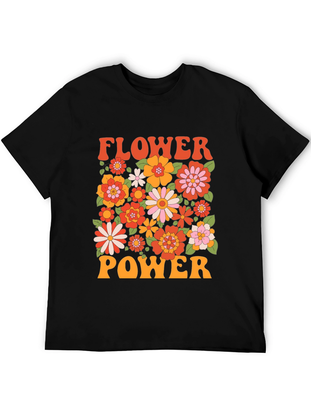 Retro Flower Power Graphic T-Shirt