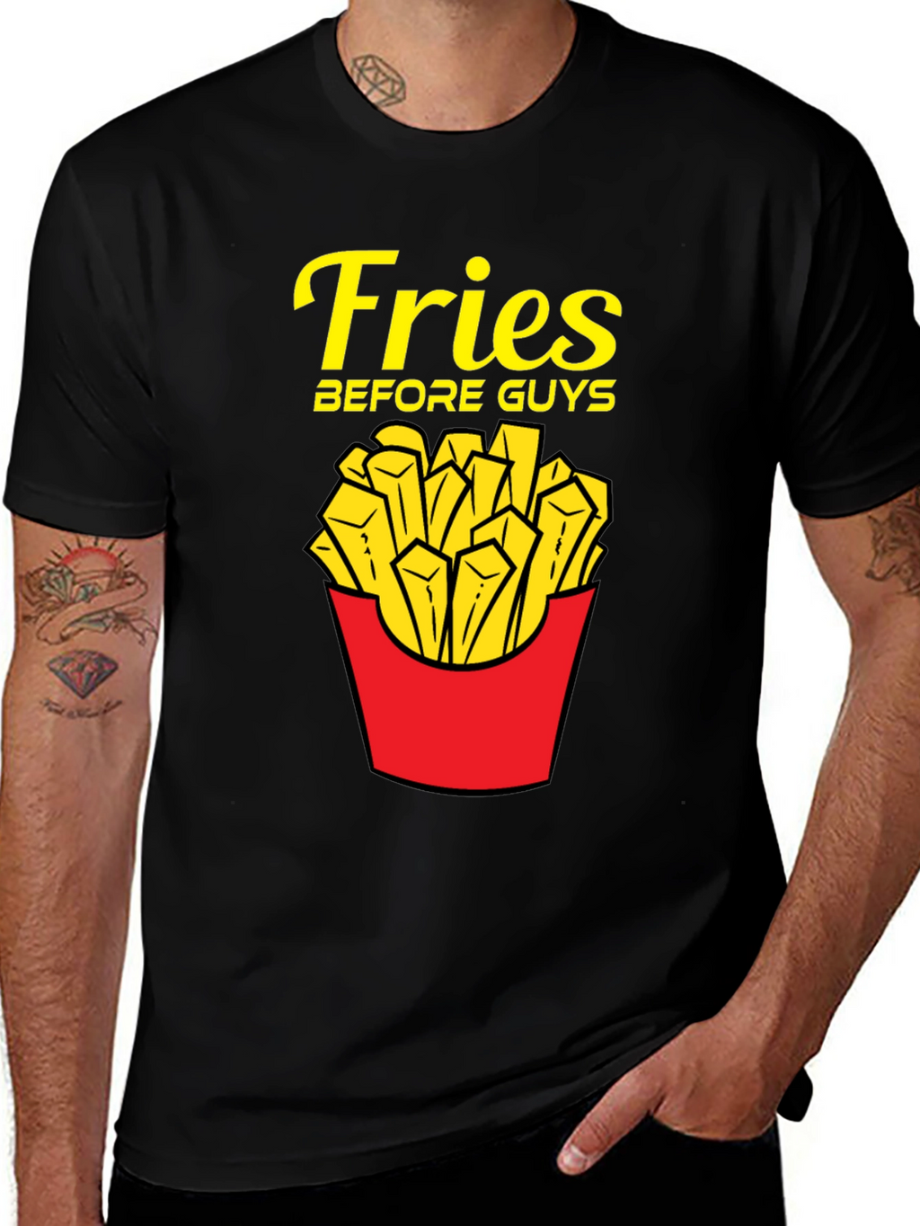 Fries Before Guys T-Shirt - Funny Foodie Tee