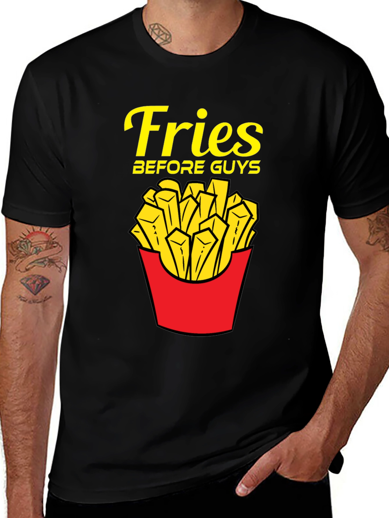 Fries Before Guys T-Shirt - Funny Foodie Tee