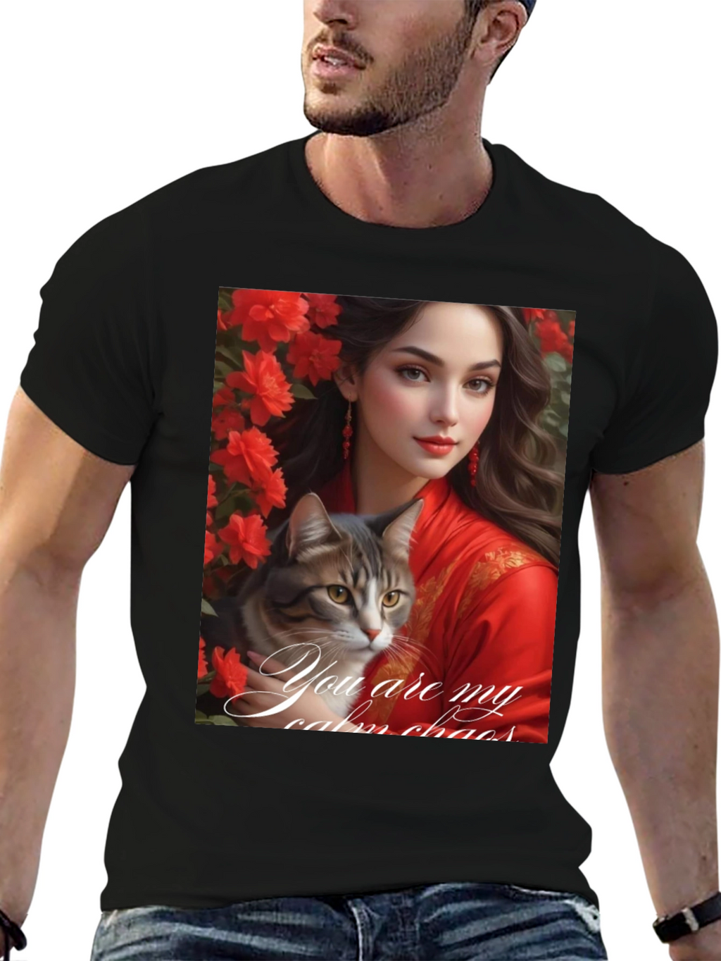Cat Lover T-Shirt: You Are My Calm Chaos Design
