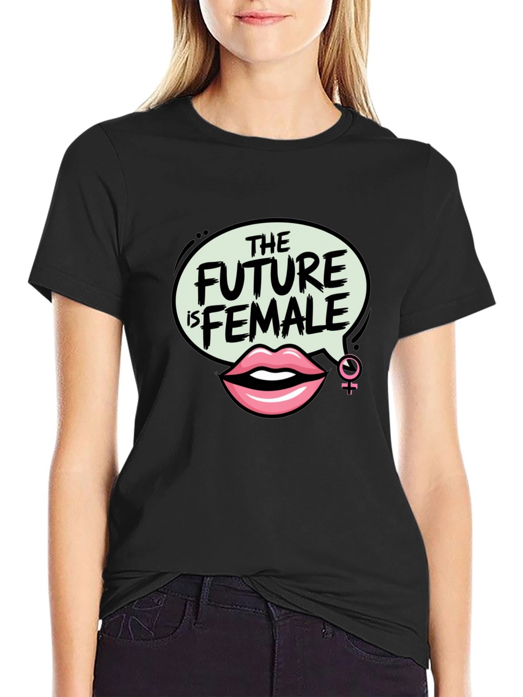 The Future is Female Graphic Tee - Black