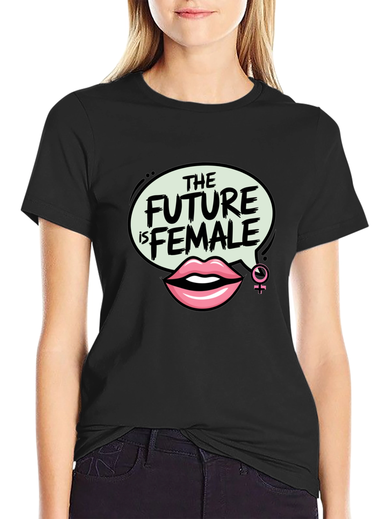 The Future is Female Graphic Tee - Black