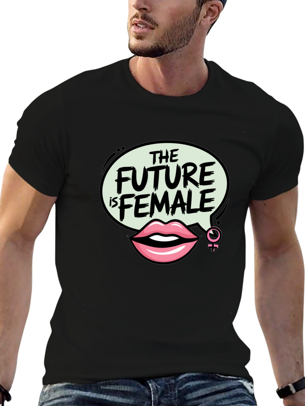 The Future is Female Graphic Tee - Black
