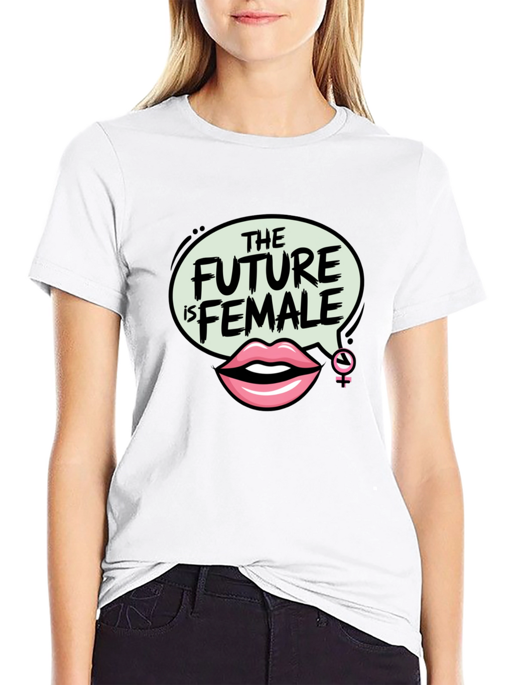 The Future is Female Graphic Tee - Black