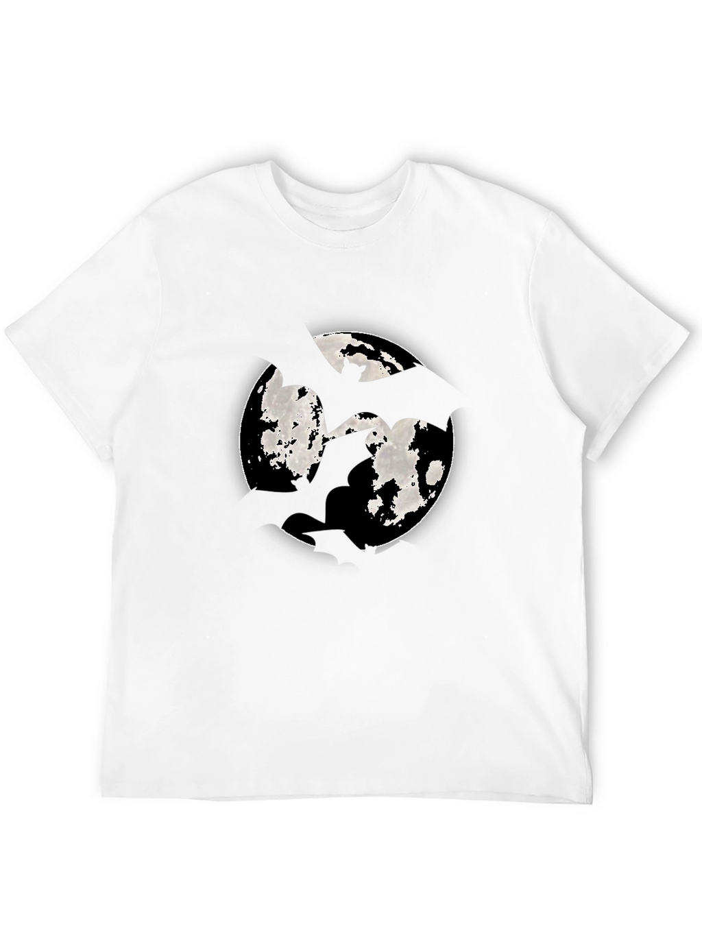 Moon Bat Graphic Tee - Mens Black Cotton T-Shirt