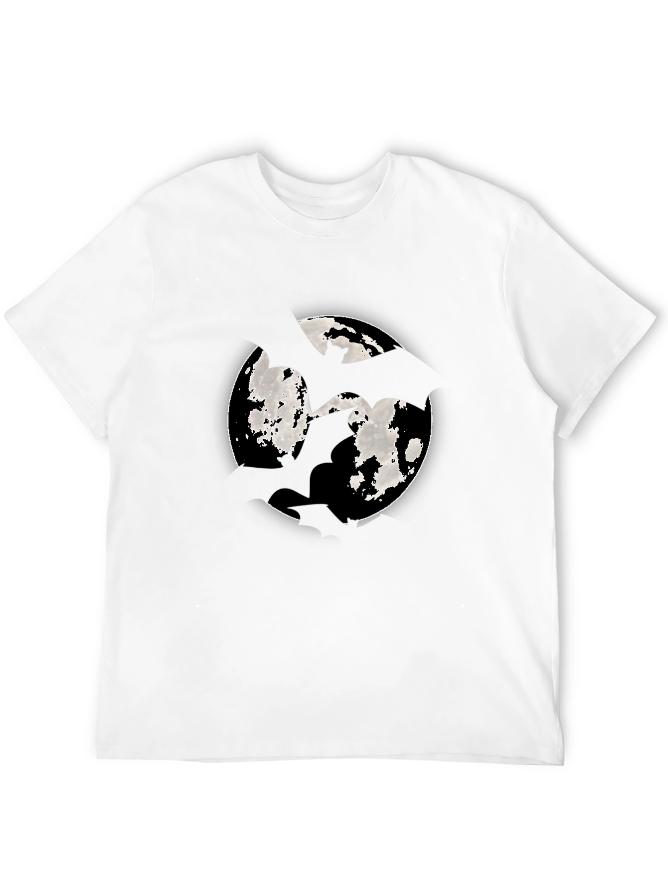 Moon Bat Graphic Tee - Mens Black Cotton T-Shirt