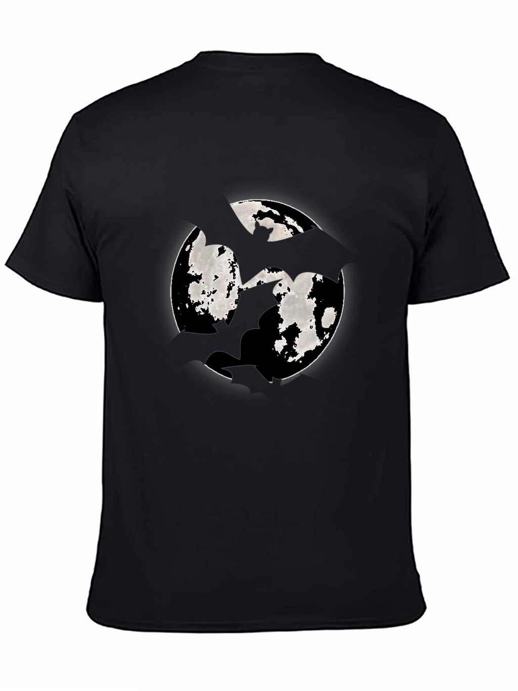 Moon Bat Graphic Tee - Mens Black Cotton T-Shirt