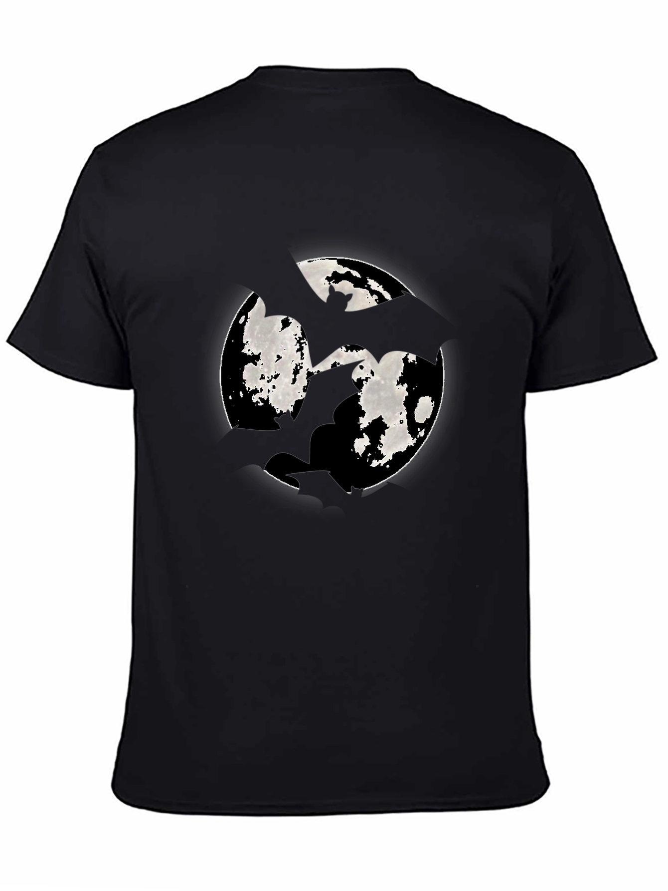 Moon Bat Graphic Tee - Mens Black Cotton T-Shirt