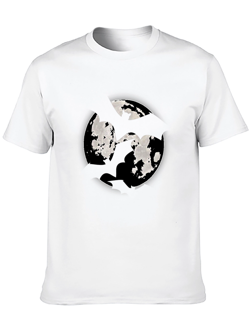 Moon Bat Graphic Tee - Mens Black Cotton T-Shirt
