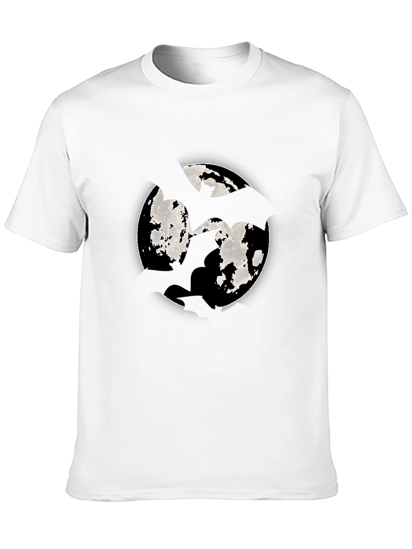 Moon Bat Graphic Tee - Mens Black Cotton T-Shirt