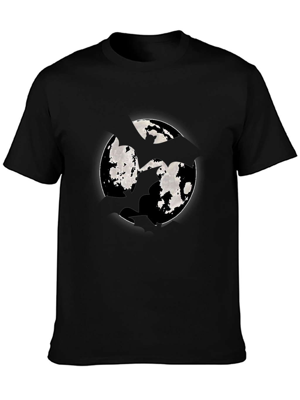 Moon Bat Graphic Tee - Mens Black Cotton T-Shirt