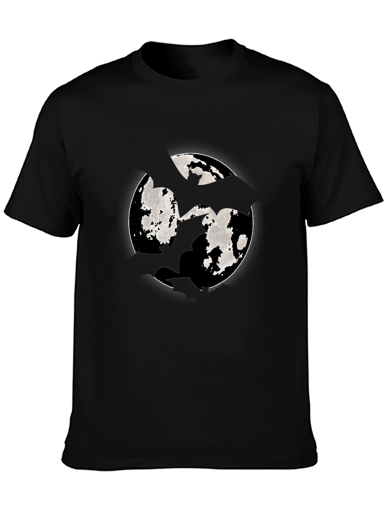 Moon Bat Graphic Tee - Mens Black Cotton T-Shirt