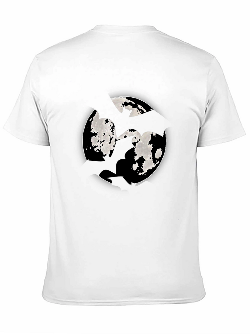 Moon Bat Graphic Tee - Mens Black Cotton T-Shirt