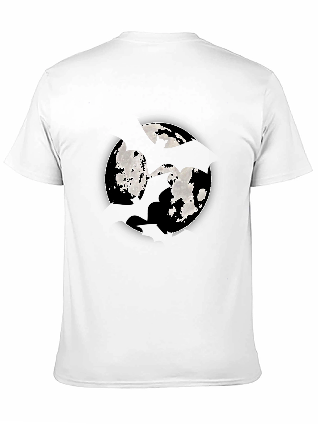 Moon Bat Graphic Tee - Mens Black Cotton T-Shirt