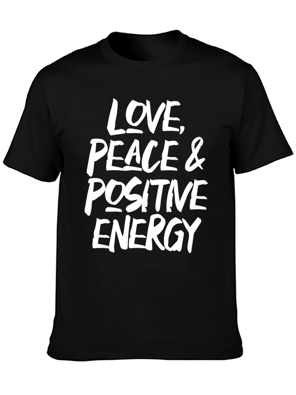 Love Peace Positive Energy Black Graphic Tee