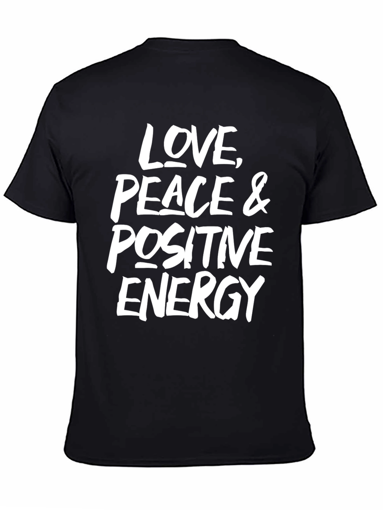 Love Peace Positive Energy Black Graphic Tee