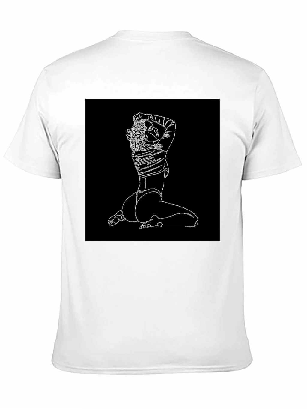 Minimalist Line Art Graphic Black T-Shirt
