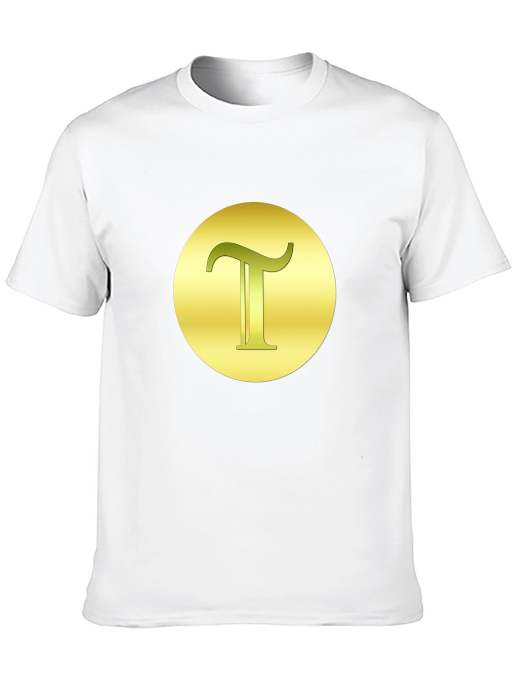 Letter T Graphic Tee - Gold on Black