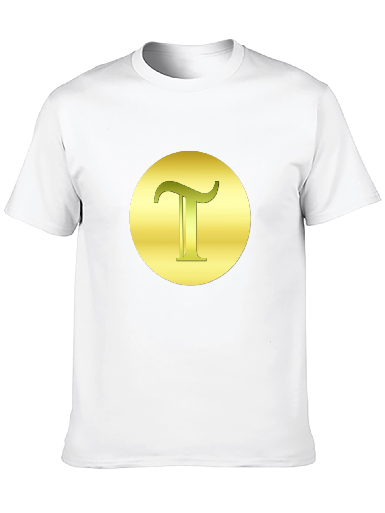 Letter T Graphic Tee - Gold on Black
