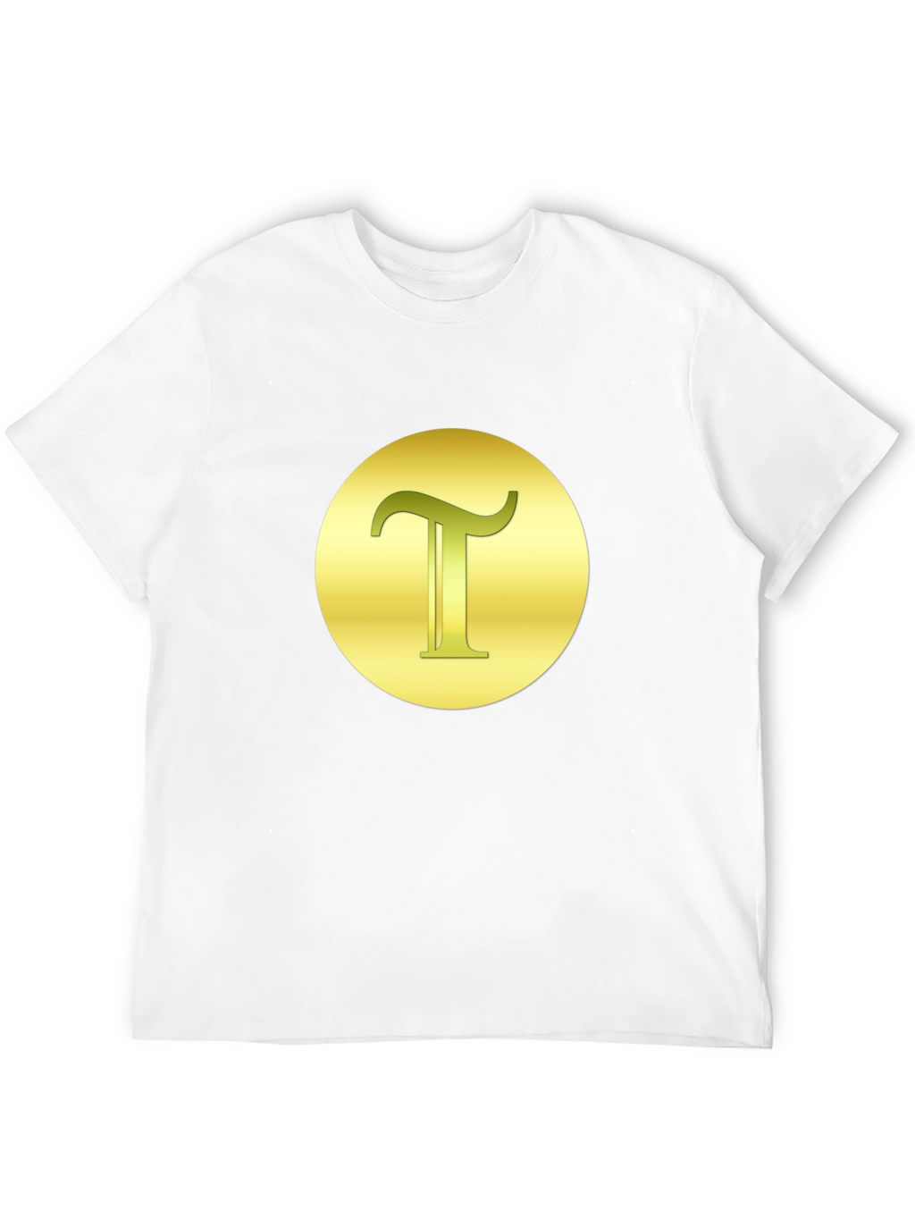 Letter T Graphic Tee - Gold on Black