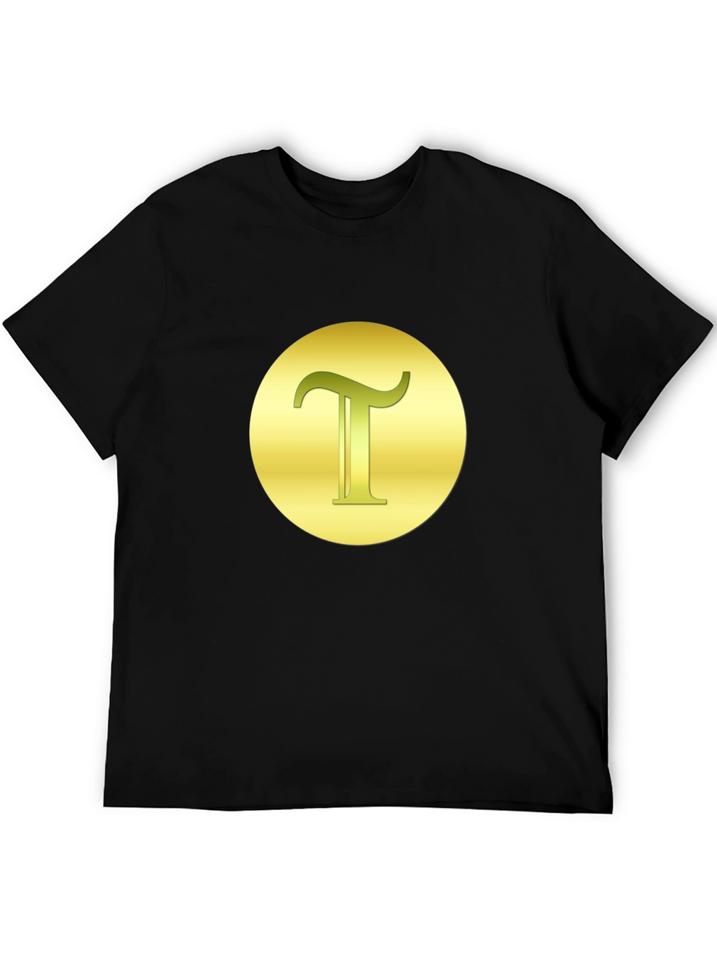 Letter T Graphic Tee - Gold on Black