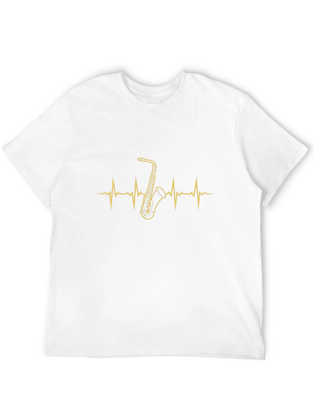 Saxophone Heartbeat Graphic T-Shirt - Music Lover Tee