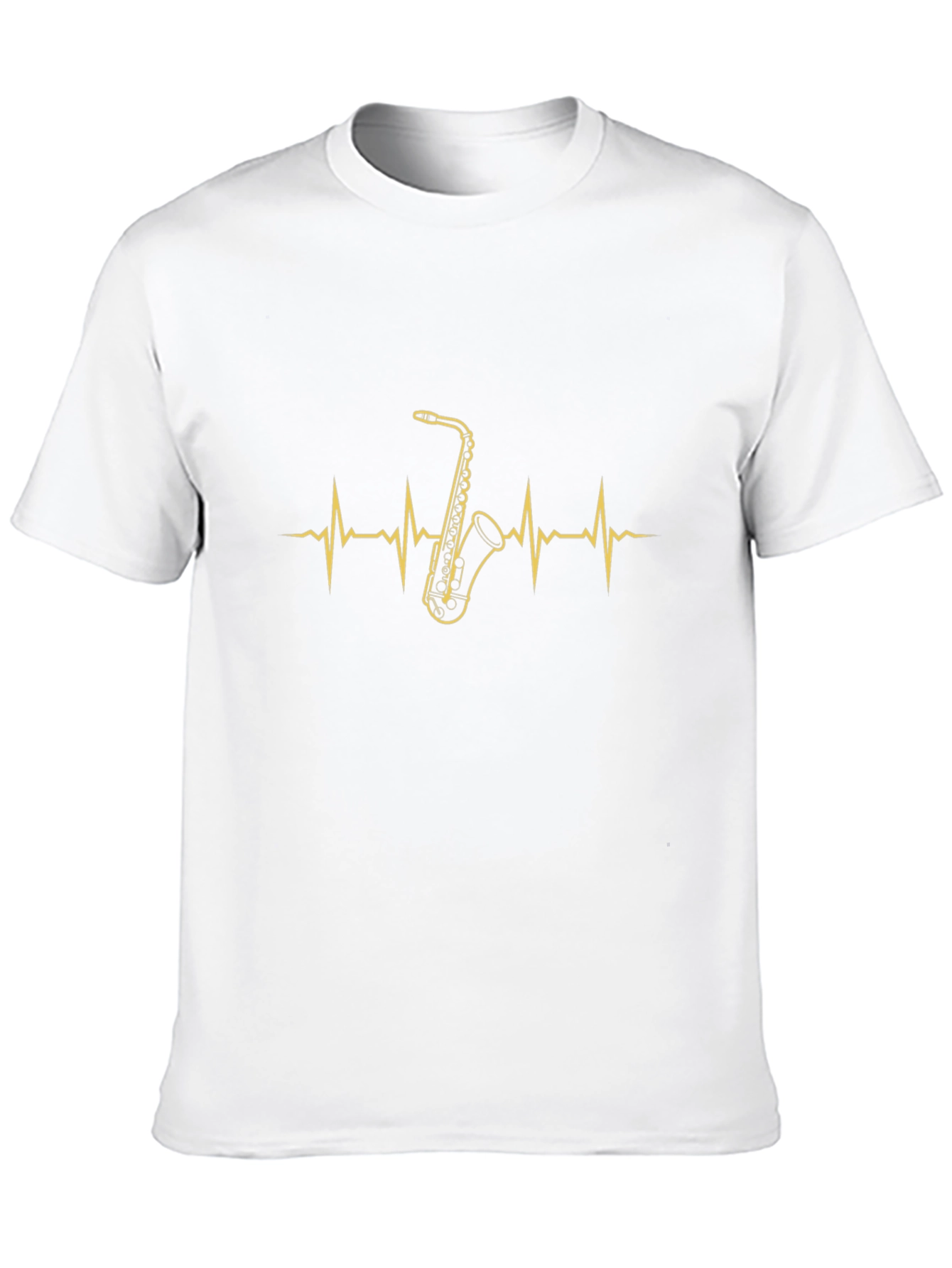 Saxophone Heartbeat Graphic T-Shirt - Music Lover Tee