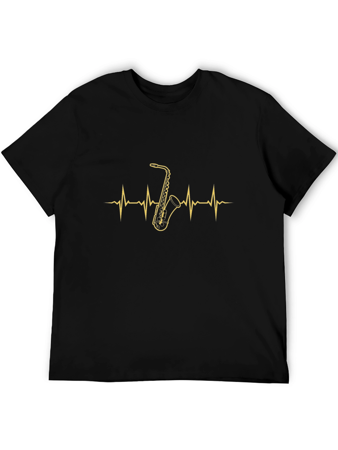 Saxophone Heartbeat Graphic T-Shirt - Music Lover Tee