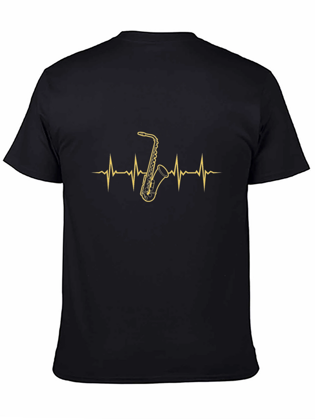 Saxophone Heartbeat Graphic T-Shirt - Music Lover Tee