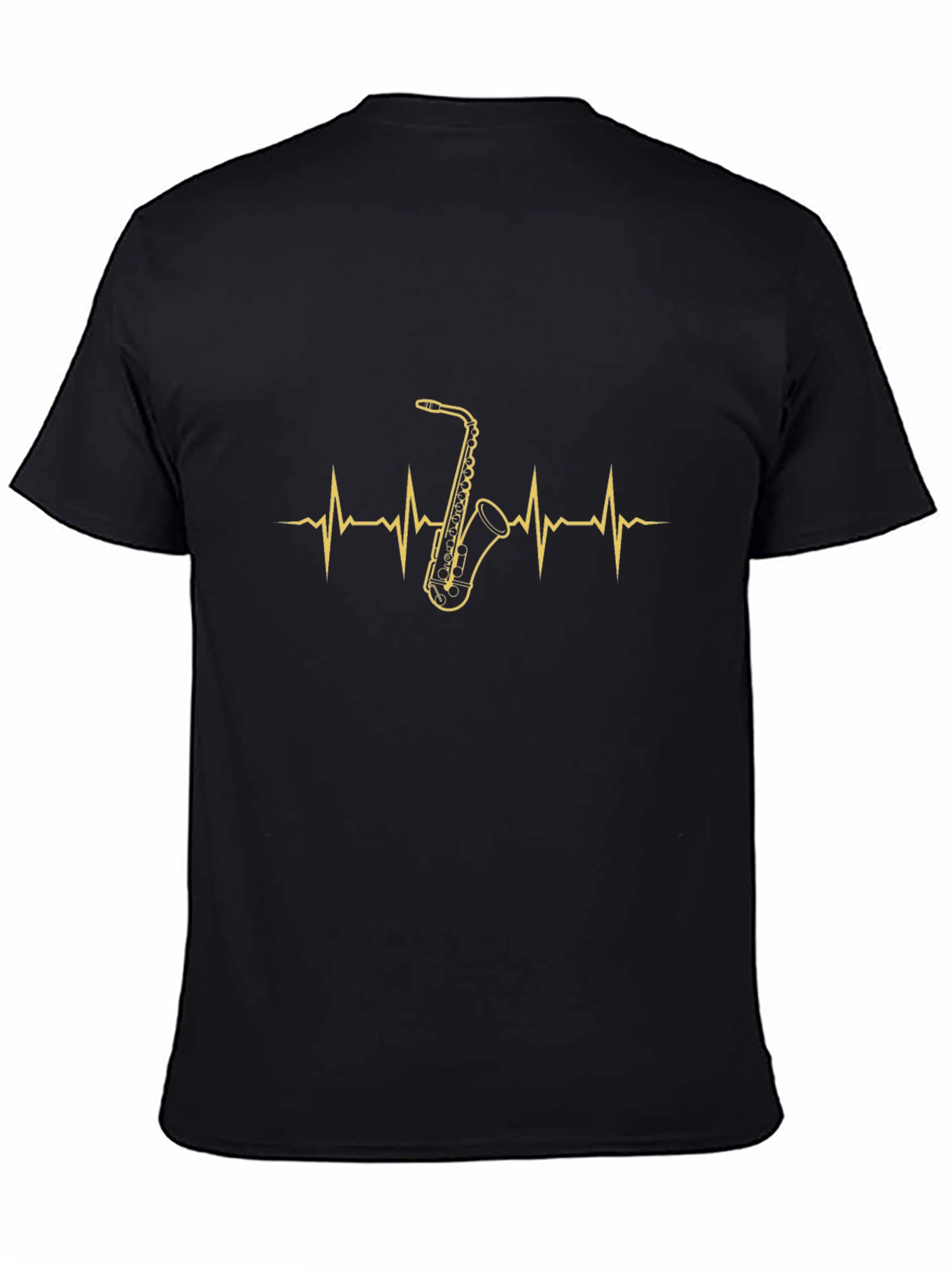 Saxophone Heartbeat Graphic T-Shirt - Music Lover Tee