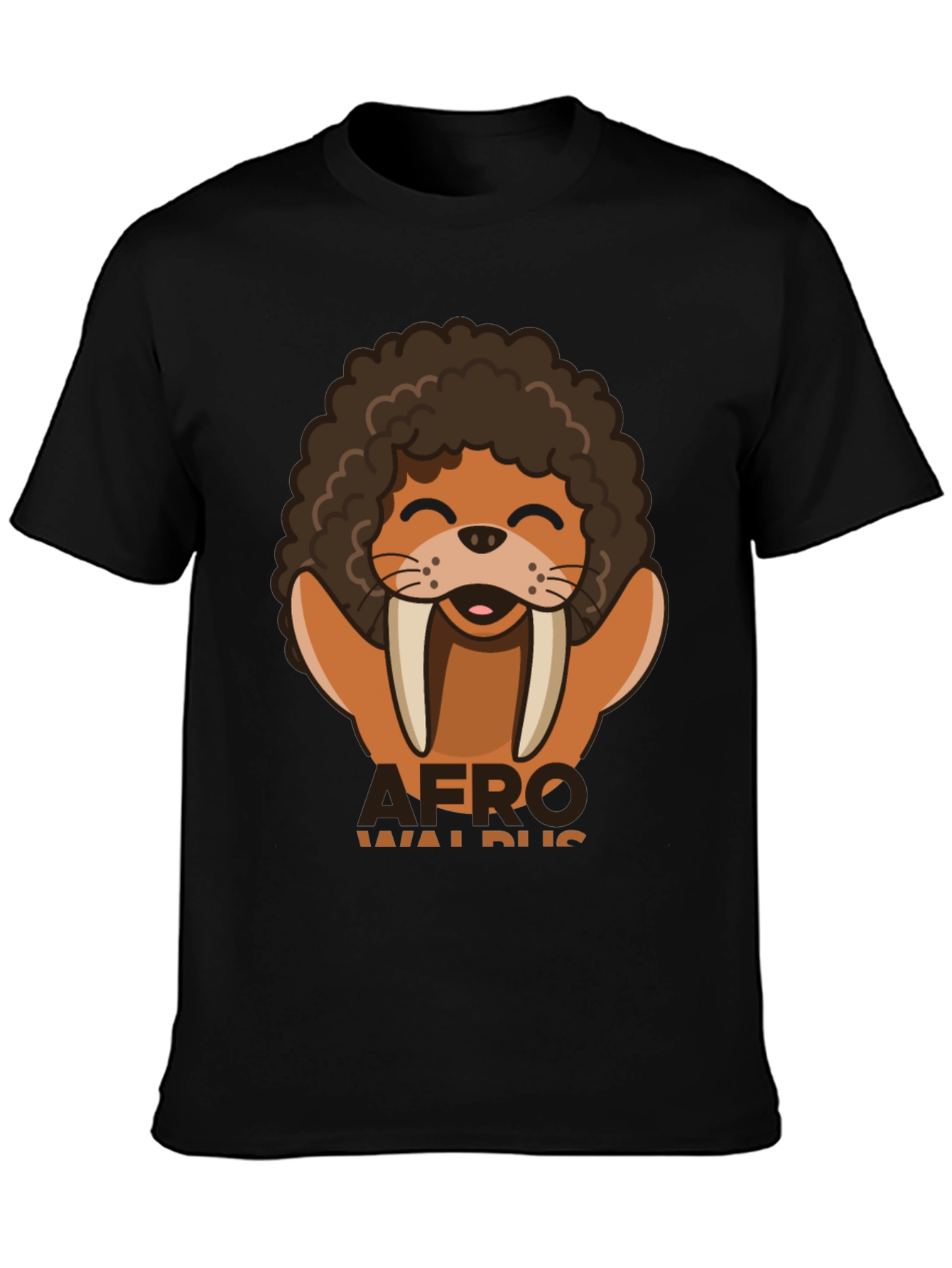 Afro Walrus Graphic T-Shirt - Funny & Unique!