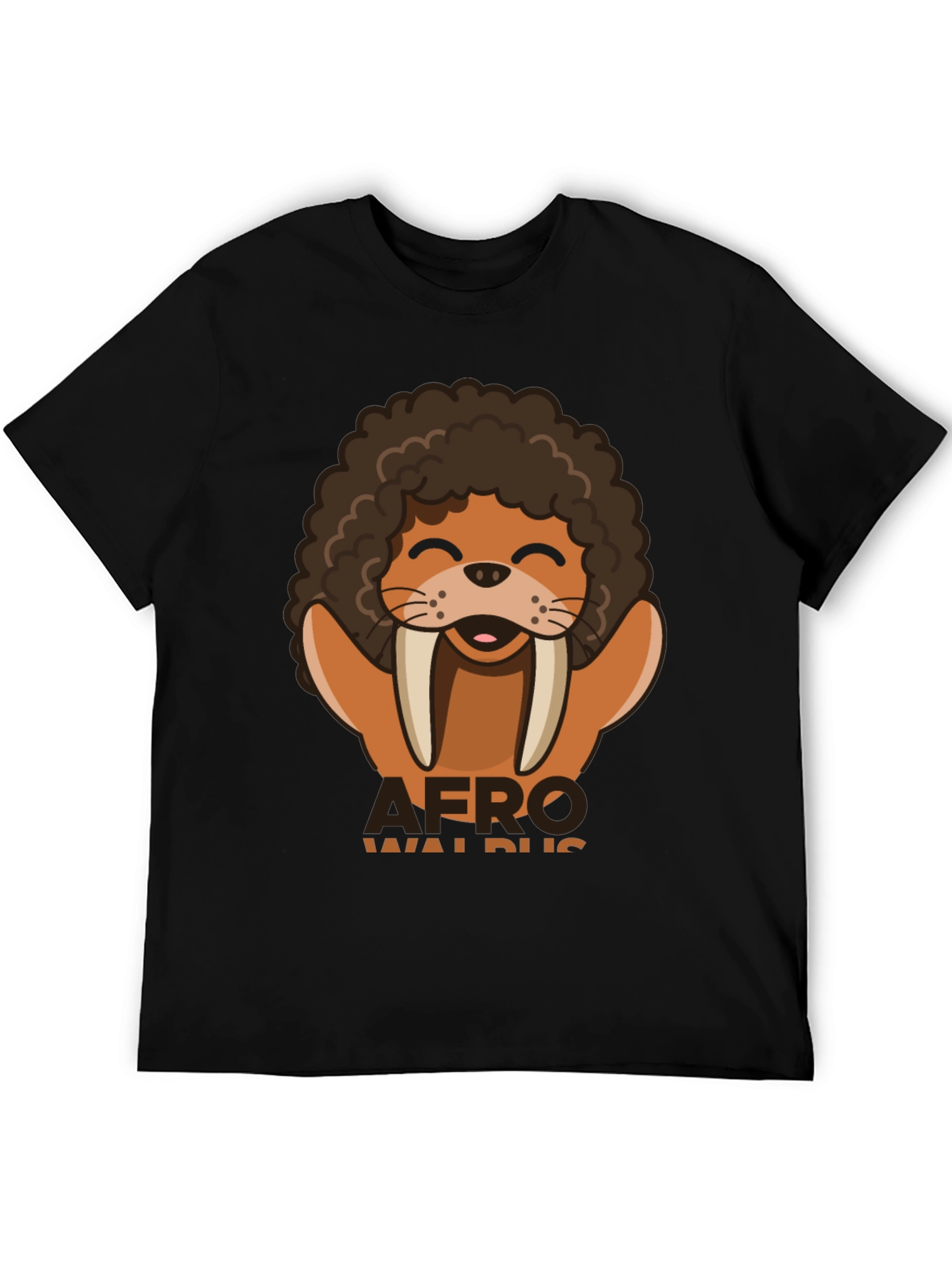 Afro Walrus Graphic T-Shirt - Funny & Unique!