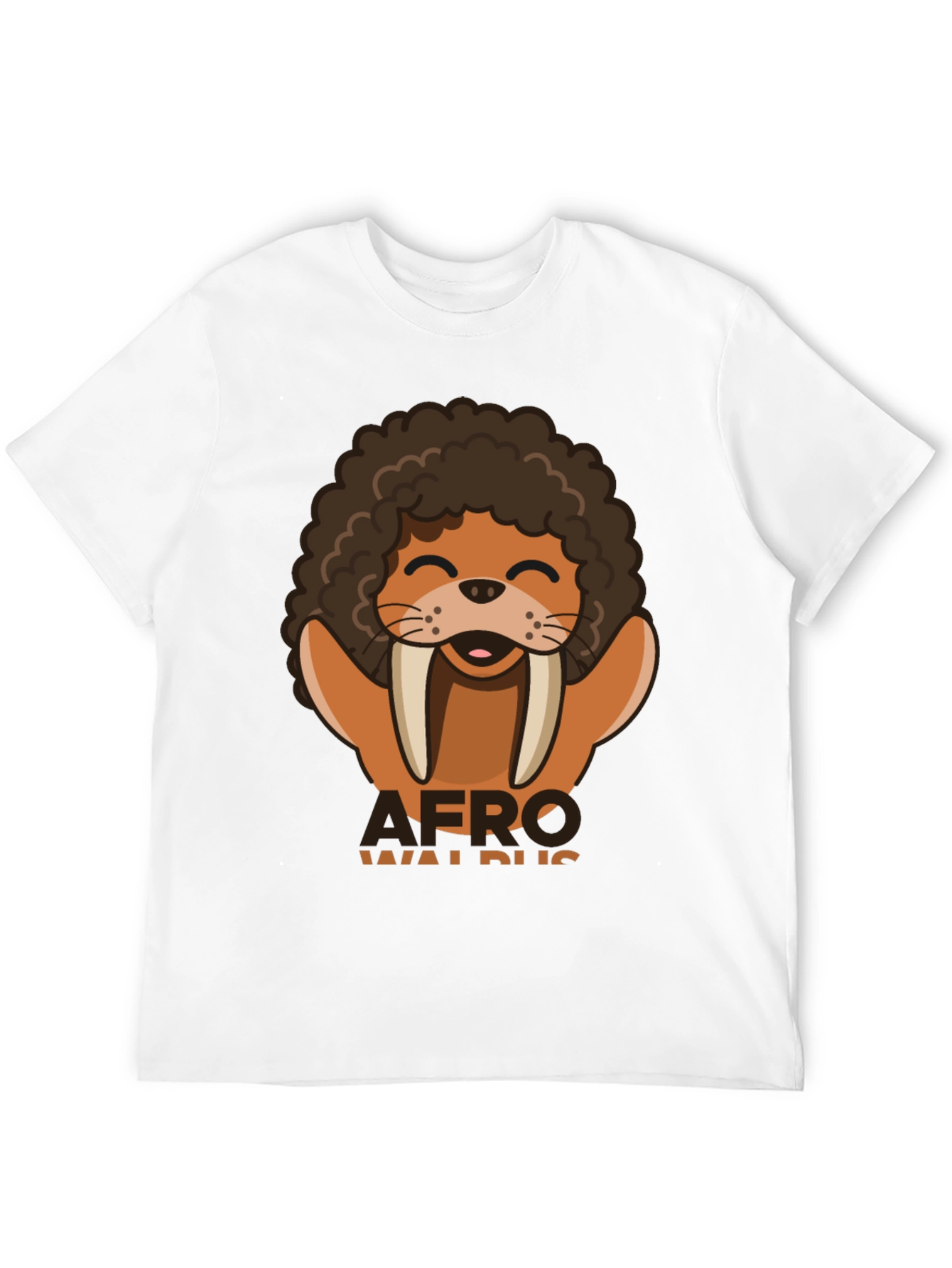 Afro Walrus Graphic T-Shirt - Funny & Unique!