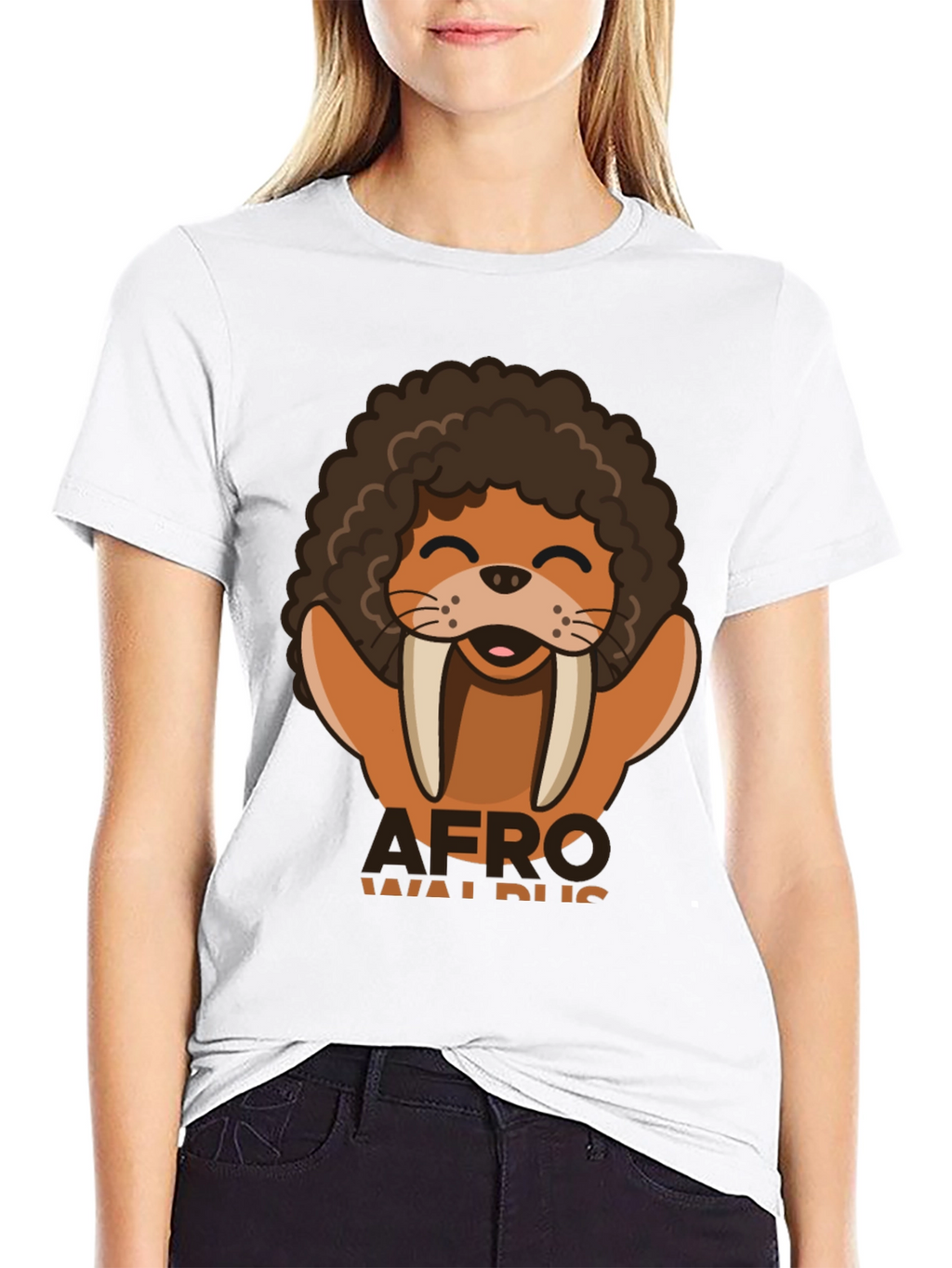 Afro Walrus Graphic T-Shirt - Funny & Unique!