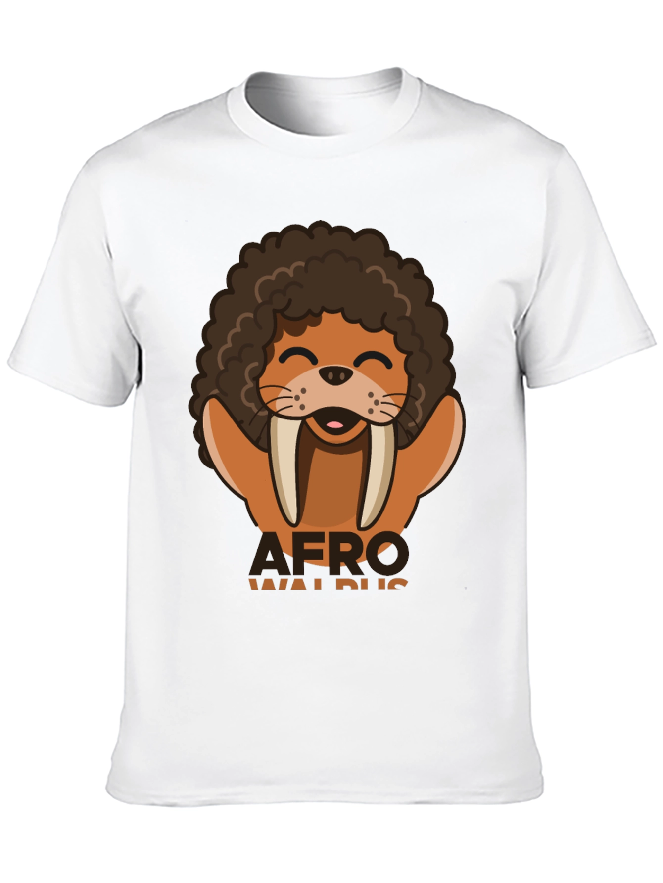 Afro Walrus Graphic T-Shirt - Funny & Unique!